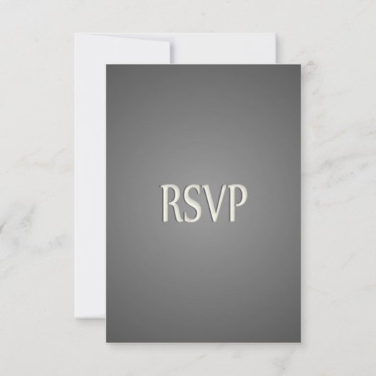 Elegant Dark Silver Wedding RSVP met Menu (Achterkant)