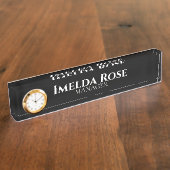 Elegant Dark Simple Manager Naambordje (Zijkant)