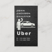 Elegant Dark Taxi Driver/Chauffeur QR Code Visitekaartje (Voorkant)