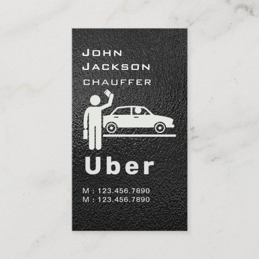Elegant Dark Taxi Driver/Chauffeur QR Code Visitekaartje (Voorkant)