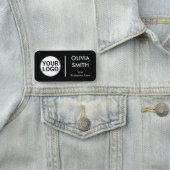 Elegant Dark Theme Simple Split in Half Employee Naamplaatje (In situ)