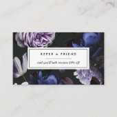 Elegant Dark Violet Floral Aanbevelingskaartje (Voorkant)
