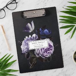 Elegant Dark Violet Floral Bouquet op persoonlijke Klembord