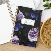 Elegant Dark Violet Floral | Gepersonaliseerd Planner