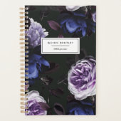 Elegant Dark Violet Floral | Gepersonaliseerd Planner (Voorkant)