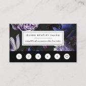 Elegant Dark Violet Floral Klantenkaartje (Voorkant)