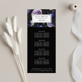 Elegant Dark Violet Floral Pricing of Services Reclamekaart