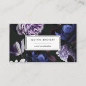 Elegant Dark Violet Floral Visitekaartje (Voorkant)