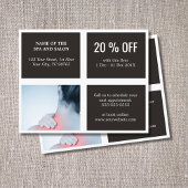 Elegant Dark White Blue Photo Massage Therapist Flyer