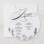 Elegant Dark Wildflower-menukaart Feestdagenkaart (Voorkant)