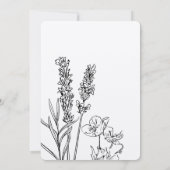 Elegant Dark Wildflower-menukaart Kaart (Achterkant)