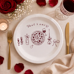 Elegant, dat is amore verlovingsfeest papieren bordje