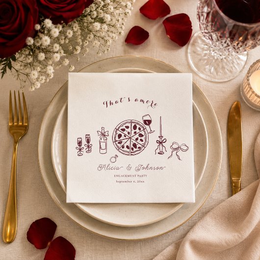 Elegant, dat is amore verlovingsfeest servet