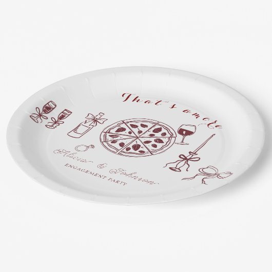 Elegant dat is amore verlovingsfeestje papieren bordje (Gekanteld)