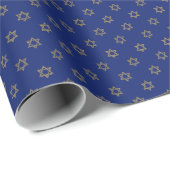 Elegant David Star Pattern Hanukkah Cadeaupapier (Rol Hoek)