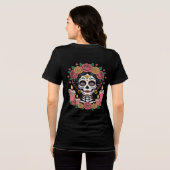 Elegant Day of the Dead Sugar Skull Woman Tri-Blend Shirt (Achterkant volledig)