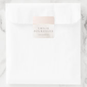 Elegant Day Spa en Salon Blush Pink White Marble Vierkante Sticker (Tas)
