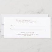 Elegant Day Spa roze marmer Salon Cadeaubon (Achterkant)