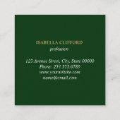 Elegant Day Spa Salon Green Flower Waterverf Vierkante Visitekaartje (Achterkant)