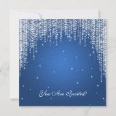 Elegant Dazzle Christmas Holiday Party Blauw Kaart (Achterkant)