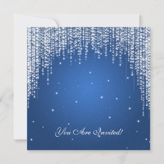 Elegant Dazzle Christmas Holiday Party Blauw Kaart (Achterkant)