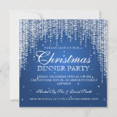 Elegant Dazzle Christmas Holiday Party Blauw Kaart (Voorkant)