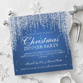 Elegant Dazzle Christmas Holiday Party Blauw Kaart