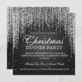 Elegant Dazzle Kerstfeestdag - Black Kaart (Voorkant / Achterkant)