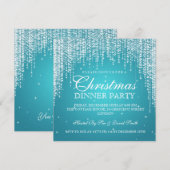 Elegant Dazzle Kerstfeestdag Turquoise Kaart (Voorkant / Achterkant)
