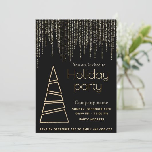 Elegant dazzle shiny kerfeest kaart (Staand voorkant)