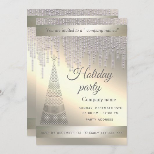 Elegant dazzle shiny kerfeest kaart (Voorkant / Achterkant)