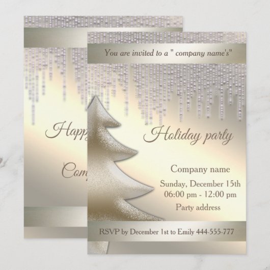 Elegant dazzle shiny kerfeest kaart (Voorkant / Achterkant)