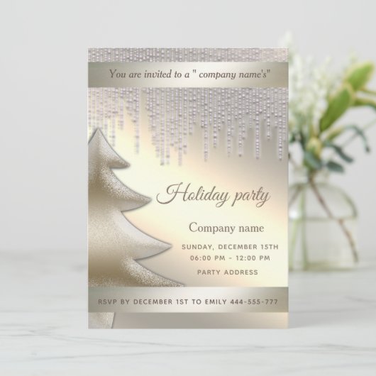 Elegant dazzle shiny kerparty Inv Kaart (Staand voorkant)