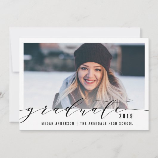 Elegant de aankondiging van het afstuderen van de  (Voorkant)