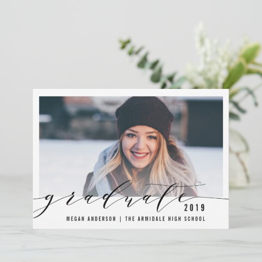 Elegant de aankondiging van het afstuderen van de  (Staand voorkant)