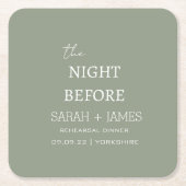 Elegant de avond voor de repetitie dinerfeest kartonnen onderzetters (Voorkant)