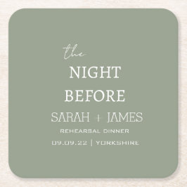 Elegant de avond voor de repetitie dinerfeest kartonnen onderzetters