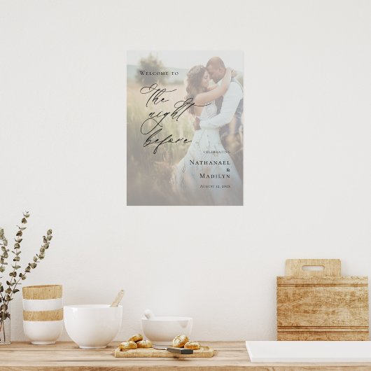 Elegant De avond voor foto Repetitie welkom Poster (Keuken)