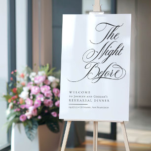Elegant de avond voor het repetitief diner Welkom Acryl Bord