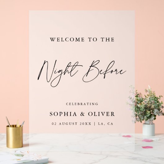 Elegant de avond voor repetitie diner bevroren acryl bord (Huwelijk)