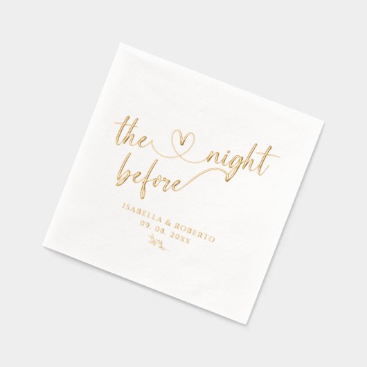 Elegant de avond voor repetitie Diner Gold Folie Servetten (Links)