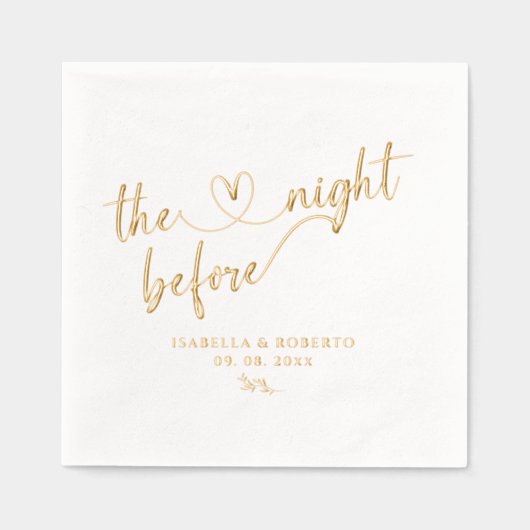 Elegant de avond voor repetitie Diner Gold Folie Servetten (Voorkant)