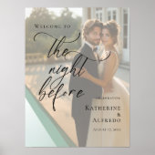 Elegant De avond voor repetitie foto welkom Poster (Voorkant)