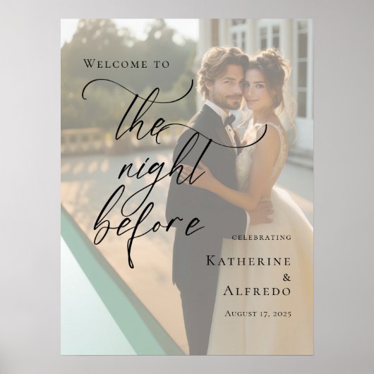 Elegant De avond voor repetitie foto welkom Poster (Voorkant)