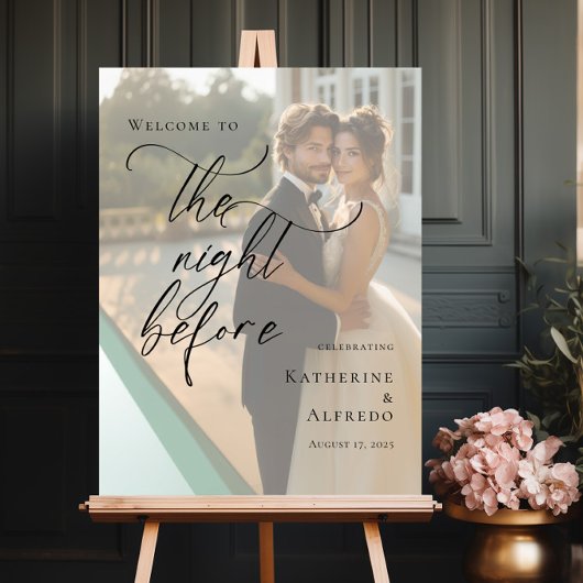 Elegant De avond voor repetitie foto welkom Poster