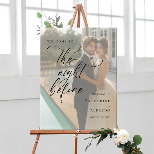 Elegant De avond voor repetitie foto welkom Poster