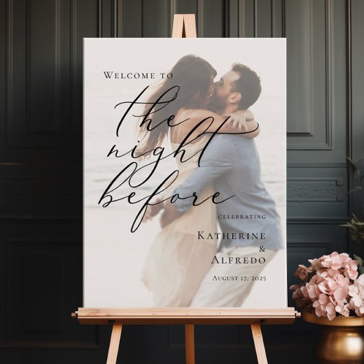 Elegant De avond voor repetitie foto welkom Poster