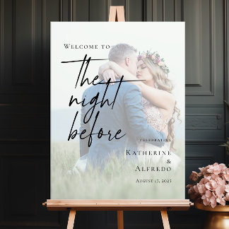 Elegant De avond voor repetitie foto welkom Poster