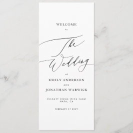 Elegant de bruiloft van de moderne kalligrafie programmakaart