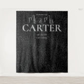 Elegant de heer en mevrouw Black Leopard Wedding B Wandkleed (Voorkant)